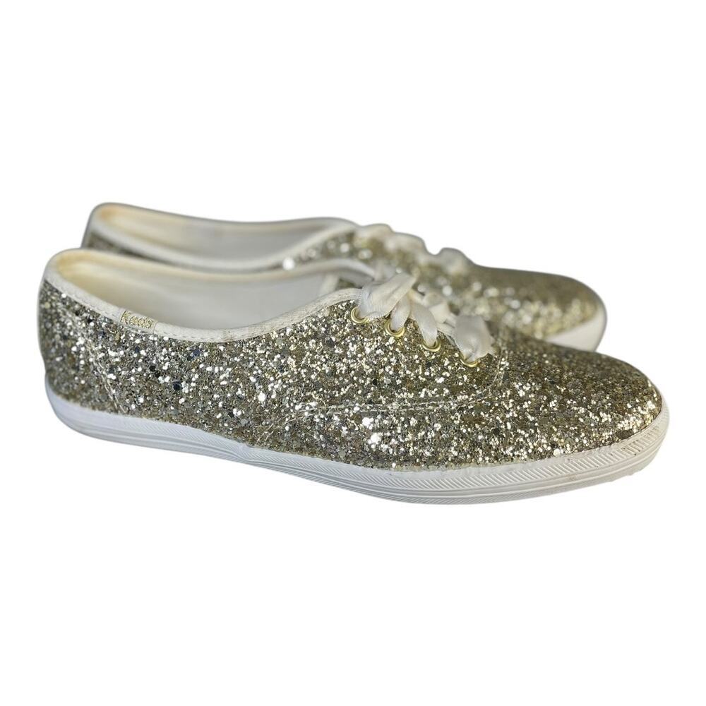 Keds x Kate Spade New York Women’s Champion Gold Glitter Sneakers  Size 7